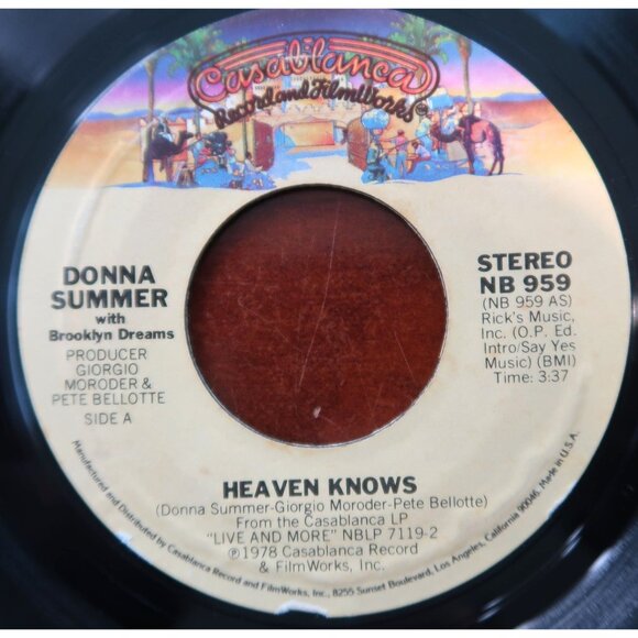 Donna Summer "Heaven Knows / Only One Man" 1978 7" Vinyl Record Single Casablanc - Picture 3 of 5